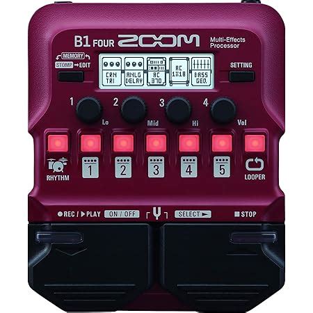 Zoom B1 Four Bass Multi-Effects Pedal (Red) : Amazon.in: Musical ...