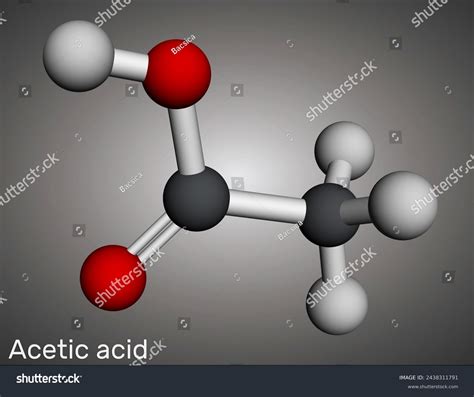 Acetic Acid Ethanoic Acid Ch3cooh Molecule Stock Illustration ...
