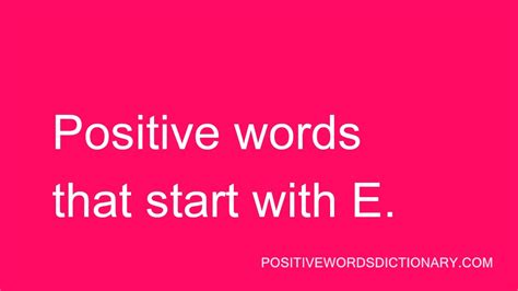 Positive words That Start with E | Positive words starting with E - YouTube