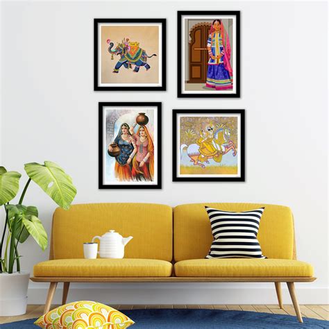 Rajasthani Women Art Premium Wall Frame Set of Four – Vibecrafts