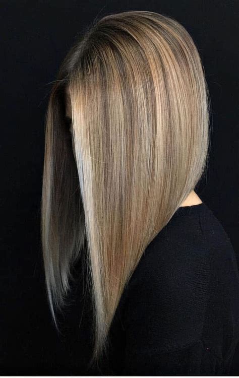 Long Angled Bob Hairstyles With Bangs