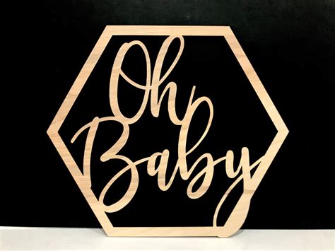 Hexagon Oh Baby Sign - Baby Shower Decor - Backdrop - Table - Chairs ...
