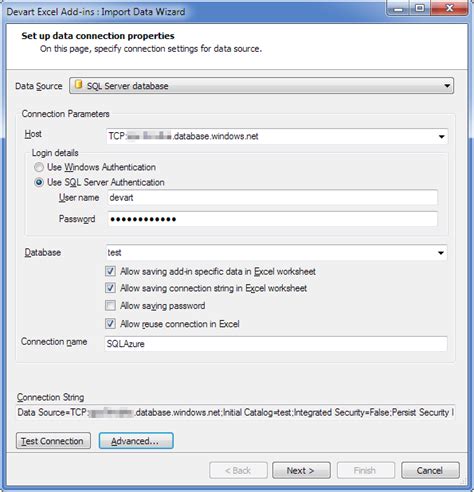 Image result for Excel Data Connection Wizard SQL