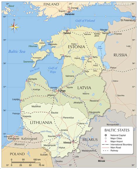 Political Map of Baltic States - Nations Online Project