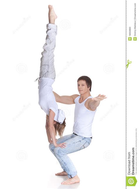 Two young acrobats. stock image. Image of acrobat, male - 18050893