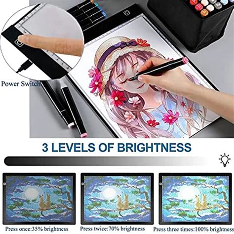 A4 LED Light Pad, Tracing Light Table with Scale Art, Light Table with ...