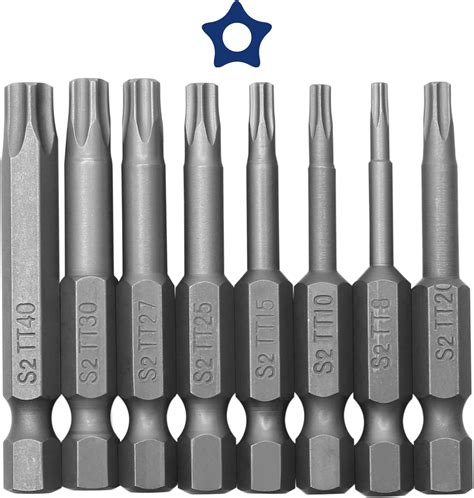8 Pieces 5 Point Torx Screwdriver Bits Set, Magnetic Torx Security Head ...