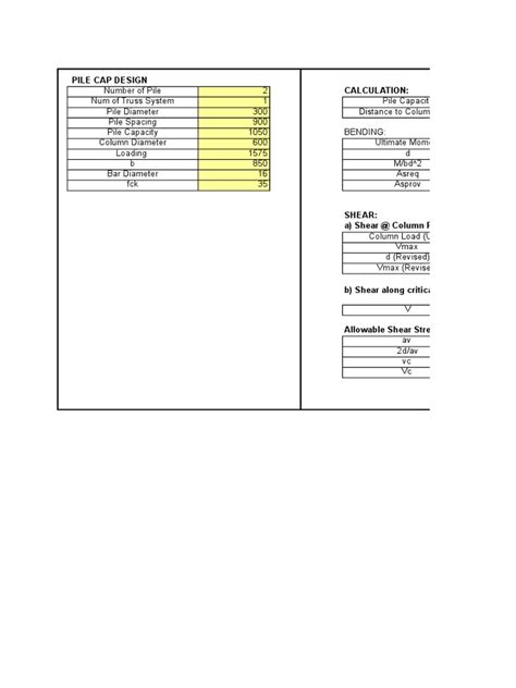 Calculation: Pile Cap Design | PDF