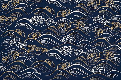 Blue wave pattern background , featuring public domain artworks | Free ...