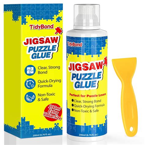 Jigsaw Puzzle Glue with Sponge Tip & Squeegee – Clear, Fast-Drying ...