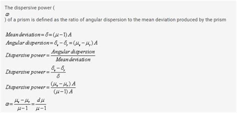 Define dispersive power and derive its formula - CBSE Class 12 - Learn ...