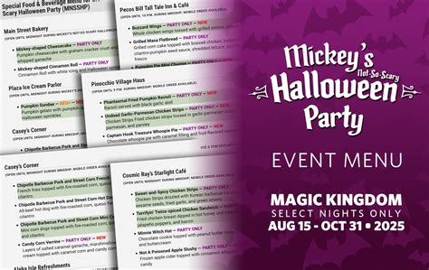 2025 Food & Beverage Menu Items for Mickey's Not So Scary Halloween ...