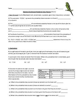Image result for Conditional Probability Practice