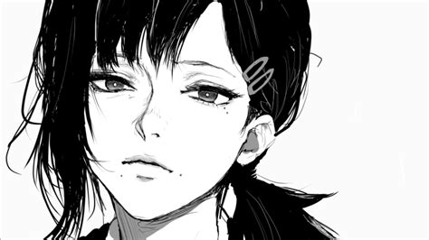 inoitoh, moles, mole under mouth, mole under eye, face, looking at ...