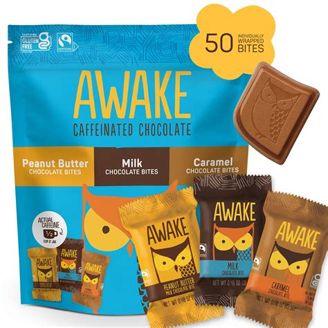 Amazon.com : AWAKE - Caffeinated Chocolate Bites - Coffee Alternative ...