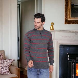 GLAUCUS Striped Round Neck Casual Men Grey Sweater - Buy GLAUCUS ...