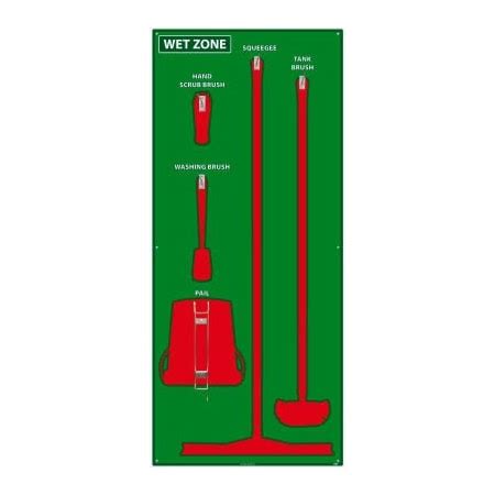 Nmc National Marker Wet Zone Shadow Board, Green/Red, 68 X 30, Pro ...