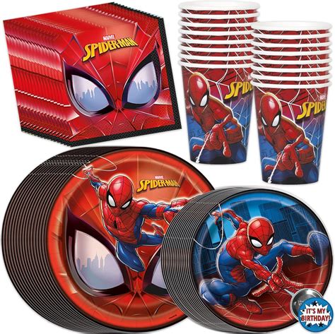 Amazon.com: Spiderman Birthday Party Supplies Set - Serves 16 Guests ...