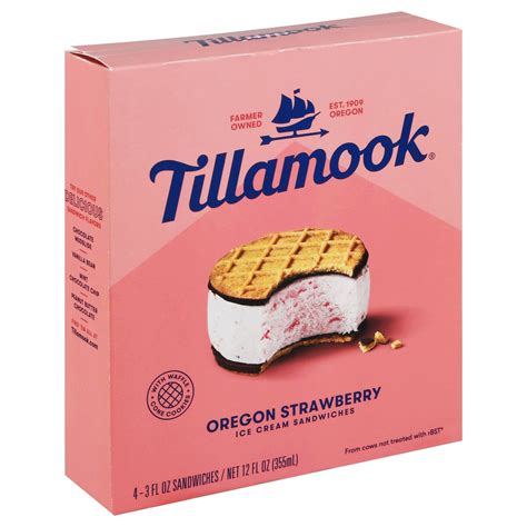 Tillamook Ice Cream Sandwiches, Oregon Strawberry-Main