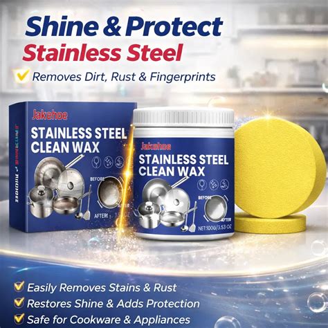 Jakehoe Stainless Steel Cleaner – Removes Burnt Grease & Kitchen Stains ...