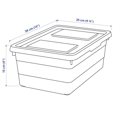 SOCKERBIT box with lid, white, 38x25x15 cm (15x9 ¾x6") - IKEA