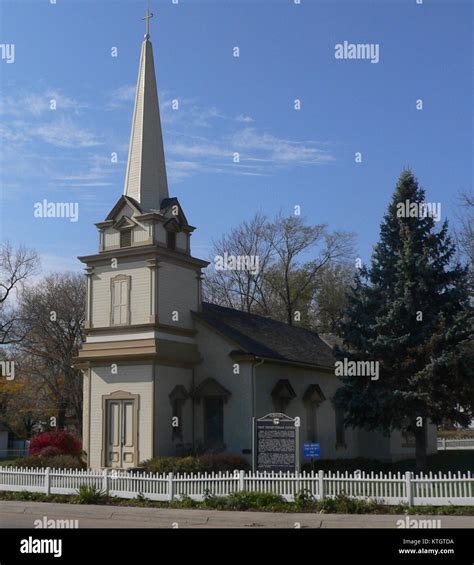 A photograph of the First Presbyterian Church in Bellevue, Nebraska ...