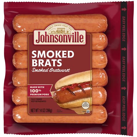 Johnsonville Brats Smoked Bratwurst Fully Cooked 6 Links - 14 Oz ...
