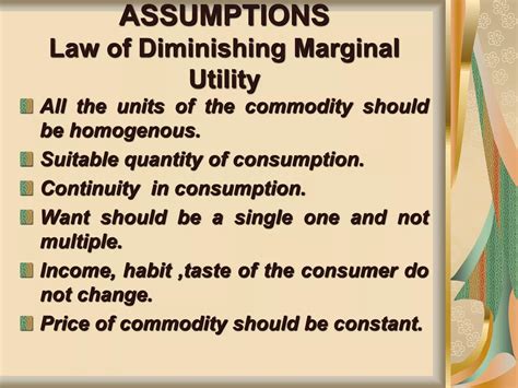 Law of diminishing marginal utility | PPT