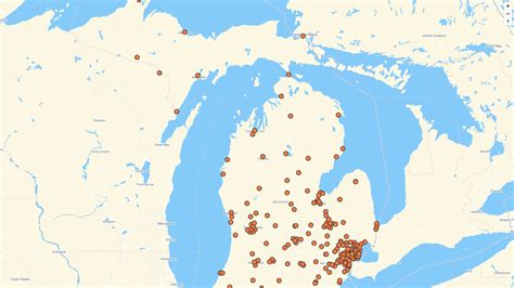 Map of KFC locations in Michigan, US | Mapstack