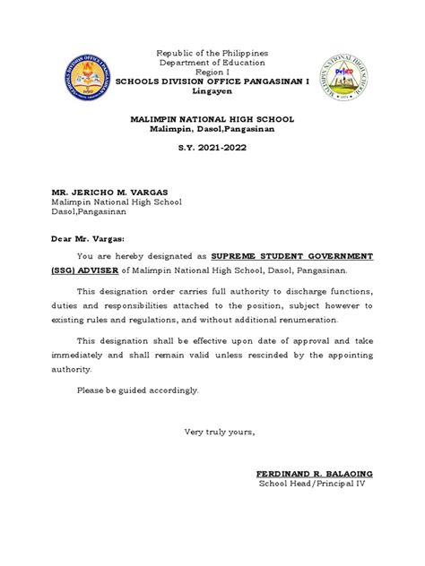 Image result for Designation Example