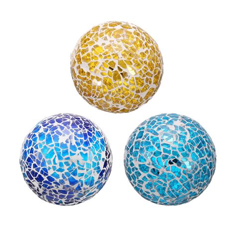 Uxcell 3Pcs Decorative Glass Balls 2.36 Inch Orbs Centerpiece Balls ...