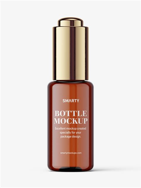 Button dropper bottle / amber - Mockups Design