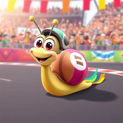 Cute Cartoon Athlete Snail: Speed on a Shell!