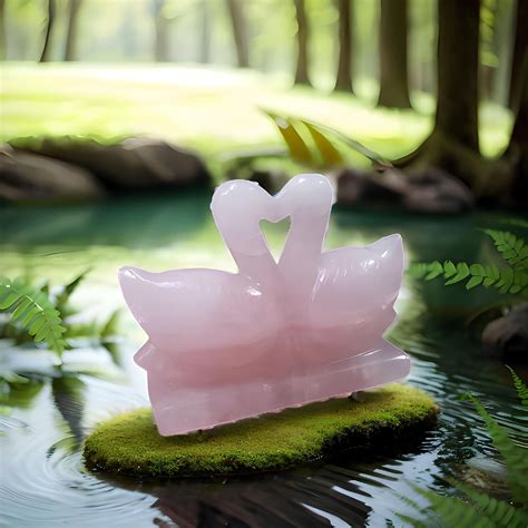 Buy YASHVITH Handcrafted Crystal Stone Natural Pink Rose Quartz Pair of ...