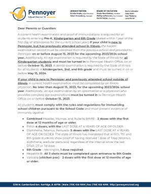 Fillable Online 2023/2024 health form requirements letter Fax Email ...