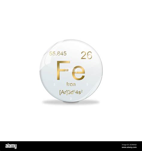 3D-Illustration, Iron symbol - Fe. Element of the periodic table on ...