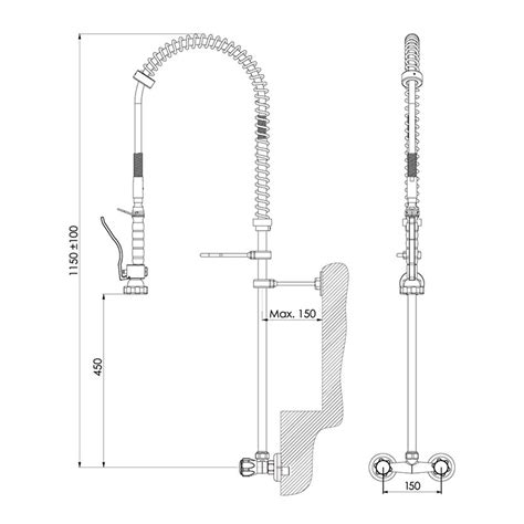 Liva Gaz 009 Wall-mounted Shower Spray Unit with Intermediate Tap ...