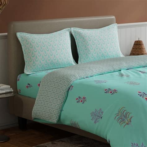Buy BICHAUNA Amelia Cotton 4Pcs Printed Double Bed-In-A-Bag Set from ...