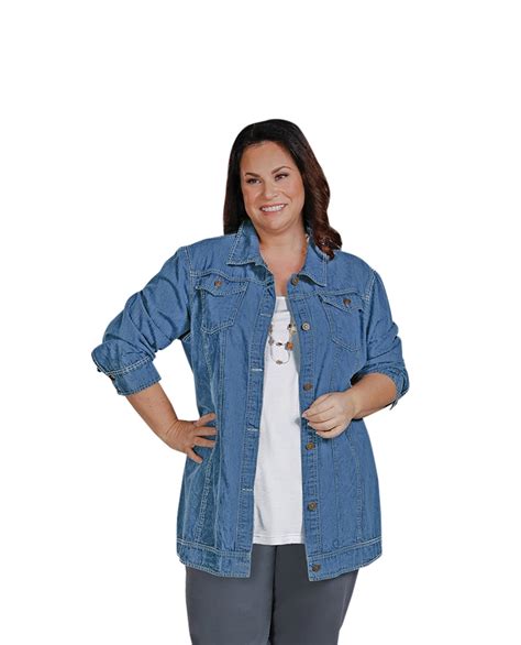 On The Plus Side Premium Long Sleeve Rydel Plus Size Denim Jacket 1X-8X ...