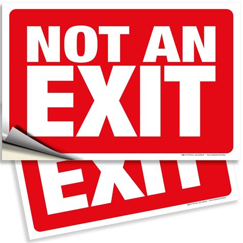 Not An Exit Signs Stickers, for Office, Buildings & Workplace – 2 Pack ...