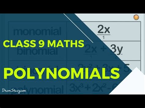 Polynomials (Chapter 2): CBSE Class 9 IX Maths Video Lecture