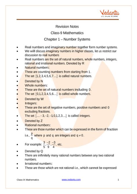 Number Systems Class 9 Notes 的图像结果