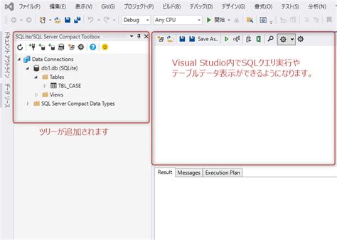 Visual Studio SQLite 的图像结果