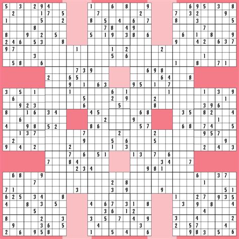 Samurai Sudoku Grid - 10 Free PDF Printables | Printablee