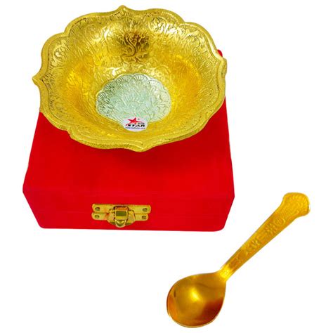 Fruit Bowl Gold Coated Silver Peacock Red Box (Set of 20) – Nutristar