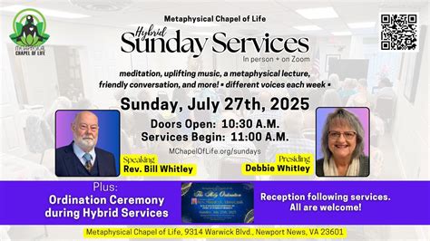 Hybrid Sun. Svcs • Speaker: Rev. Bill Whitley • Presiding: Debbie ...