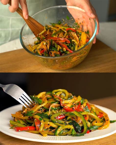 Quick Marinated Cucumber & Pepper Salad