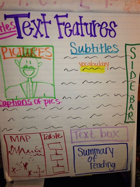 Text Features Anchor Chart 4Th Grade
