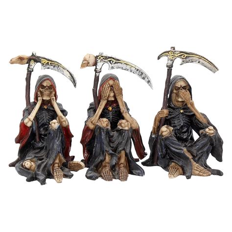 Nemesis Now Something Wicked Three Wise Reaper Figurines, Skeleton See ...