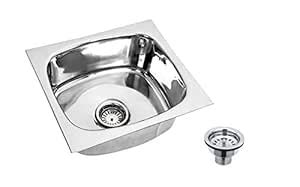 ATC SS Stainless Steel Kitchen Sink Glossy Finish 18x16x8 (2.400 KG ...